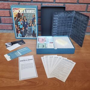 Vintage 1964 Stocks and Bonds Bookshelf Board Game 3M Complete Good Condition